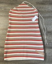 NWT Reformation Martel Open Knit Mini Dress Orange Stripe Size XL