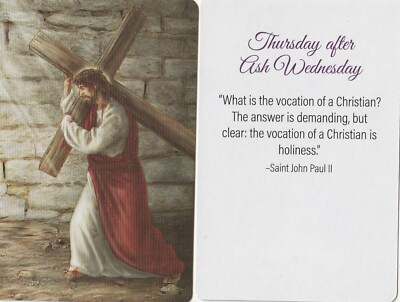 +Lent Day-/Thursday After Ash Wed.)Holy/Prayer Card ''Saint John Paul II''{Lent 