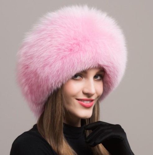 Sombrero para mujer de piel de zorro de cuero genuino ruso Ushanka/cosaco trampero sombreros NUEVO - Imagen 10 de 10