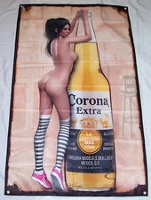 CORONA BEER FLAG BANNER 3'X5' SIGN MAN CAVE GARAGE BAR CORONA EXTRA CERVEZA BEER