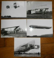 5 photo PIONNIER AVIATION AVION FARMAN DUNNE BIPLAN ZEPPLIN SPIESS CARTE POSTALE