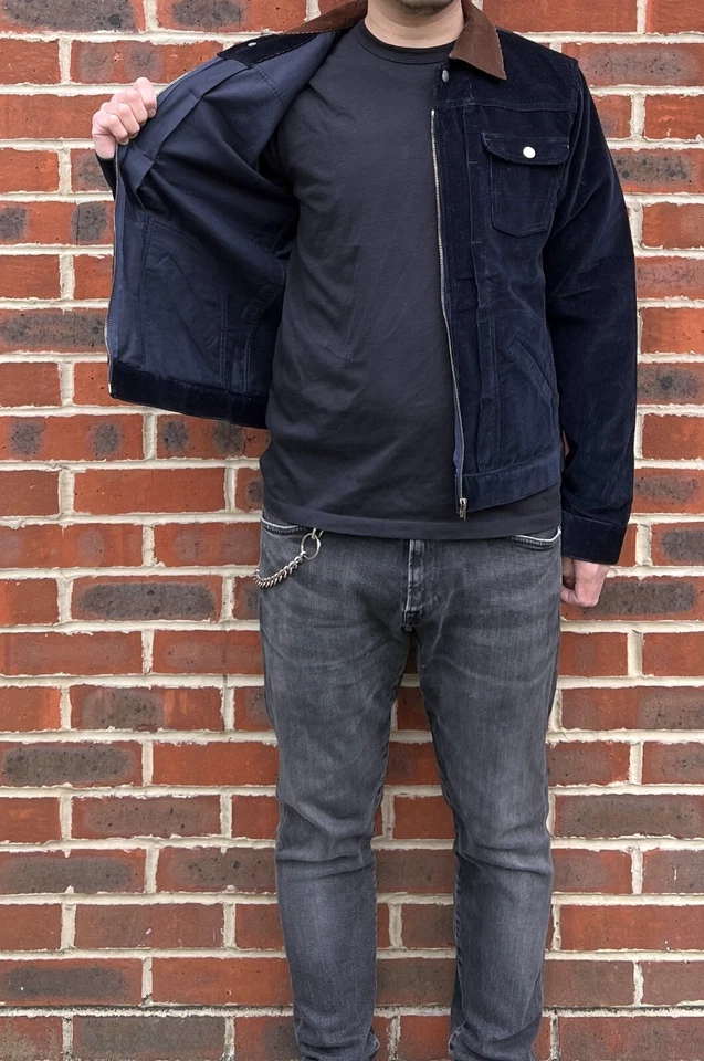 APC Mens Contrast collar Corduroy Jacket MEDIUM Blue A.P.C 2 - Image 3 of 4