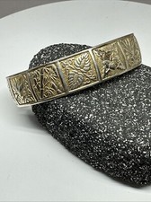 Hawaiian Bamboo Design Hibiscus Quilt Vintage Bangle 48.3 Grams