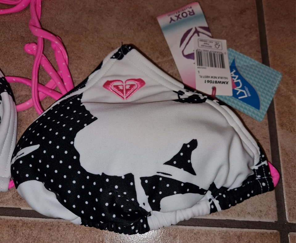 Roxy Swim Bikine Oberteil Gr.L Neu mit Etikett The Lycra Multicolor Gestickt  - Bild 3 von 4