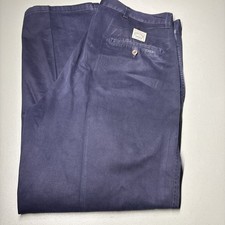 Vintage Polo Ralph Lauren Mens Chino Pants Navy Blue Pleated Cotton USA 34x29