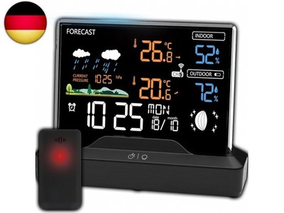 Wetterstation Funk mit Außensensor Funkwetterstation mit Wettervorhersage Innen
