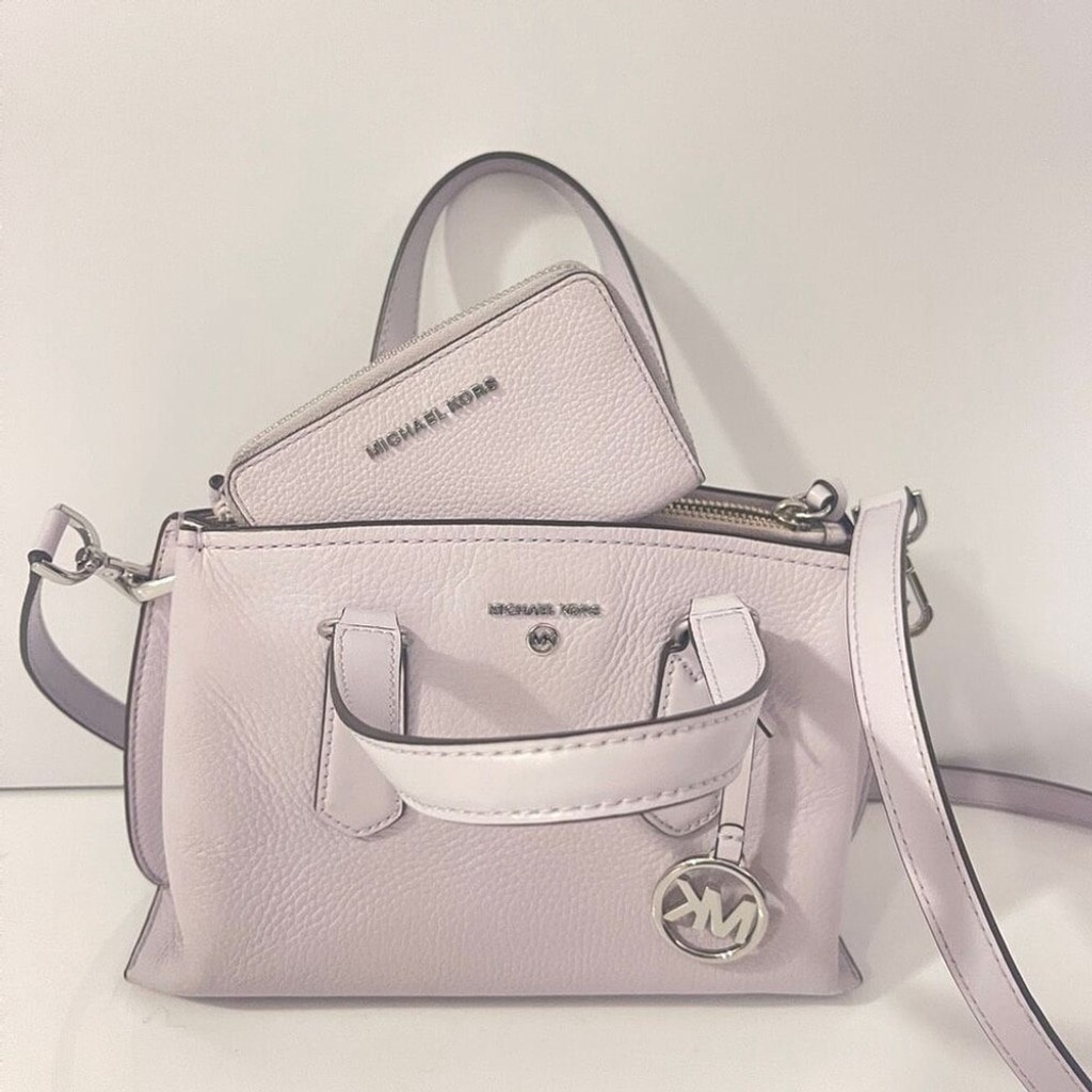 Michael Kors Camille Small Satchel & Wallet Set Lavender Mist Purple thumbnail 11