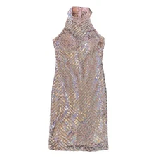 Windsor Pink Halter Sequin Dress Semi Formal Prom Dance Junior Sz 13 Women’s