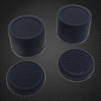 Hexo Flat & Raised PS4 Thumbstick Rubber Grips Black (2 Pair)