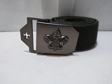 Boy Scouts of America Men BSA Web Belt 42" Metal Buckle Military Adjustable Grn