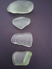 Genuine surf tumbled Sea Glass Sea Foam Green 4-pieces 24 grams