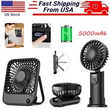5000mAh Portable Handheld Fan USB Rechargeable Desk Air Cooler Adjustable Speed