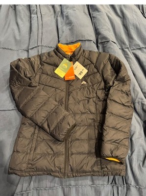 EMS packable down jacket. Gray with yellow inside. Never worn new with tags on.