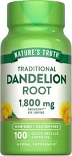 Dandelion Root Capsules 1800mg  100 Count  Vegetarian  by Nature's Truth