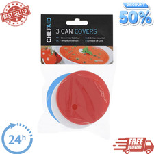 3 x Can Tin Cover Plastic Lid Caps Pet Food Fresh Top Storage Reusable Dog Cat