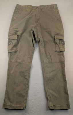 Grimfrost Cargo Pants Mens 38x30 Green Canvas Viking Relaxed Workwear 3XL