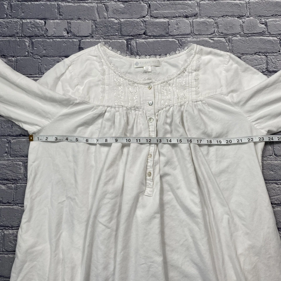 Camisón Eileen West para mujer talla M blanco floral bordado pradera cottagecore Foto 4 de 4