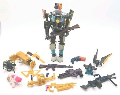 Jazwares Fortnite Legendary Series Brawler Kit Robot Figure w/ Weapons & Cat!