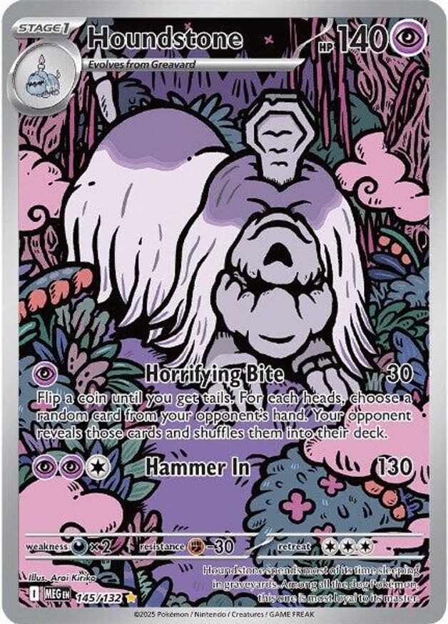 Pokemon Houndstone (145/190) Mega Evolution NM HOLO