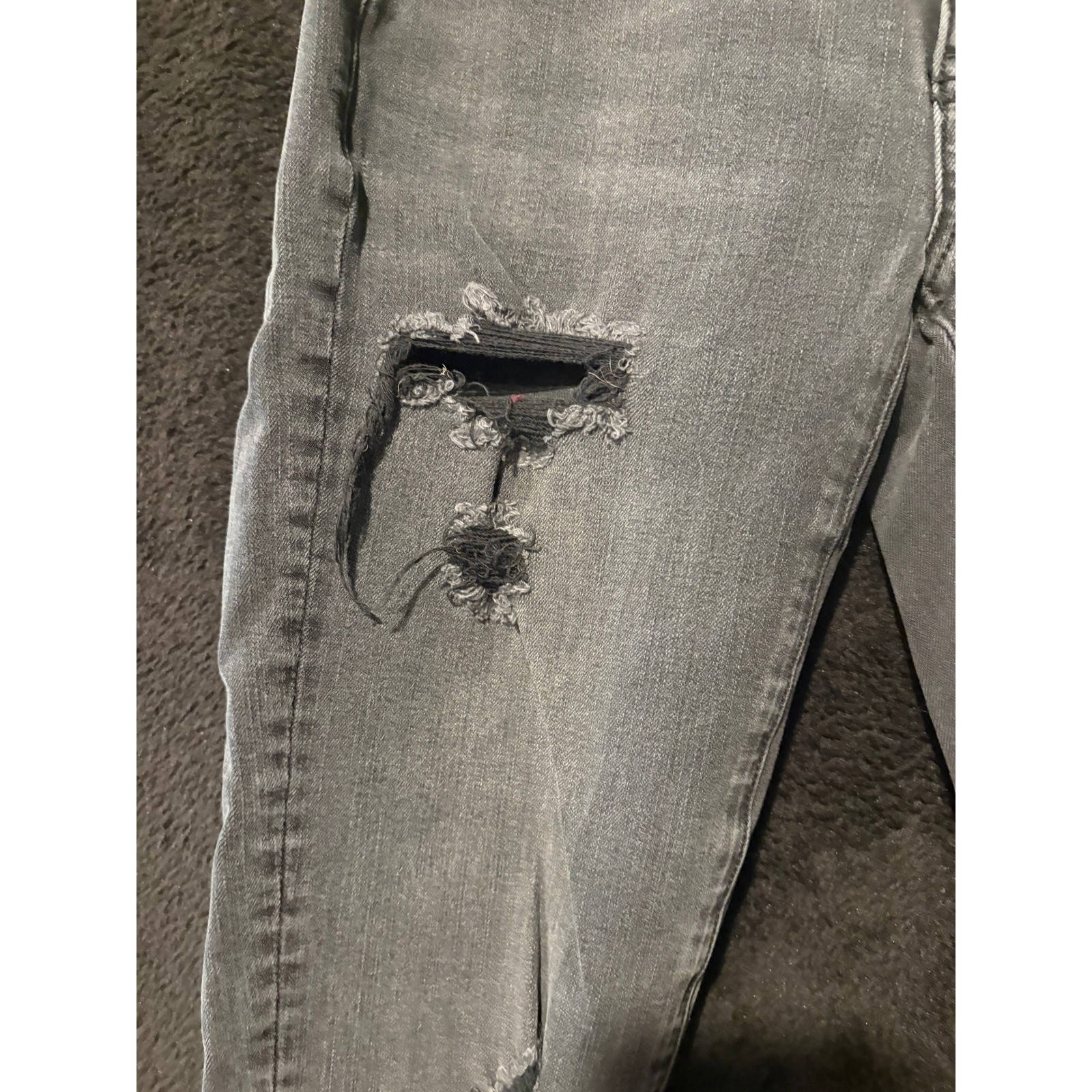 American Eagle Super Stretch Gray Distressed Skin… - image 11