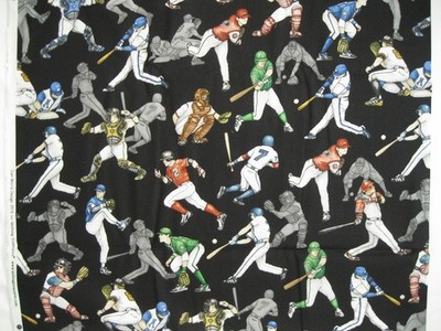 Baseball Fabric BTY Quilt Cotton Dan Morris Quilting Treasures Sports Man Cave
