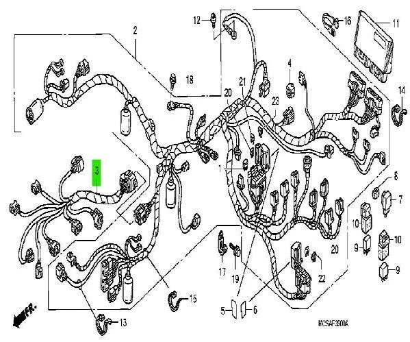 honda ST1300 SUB HARNESS 32103-MCS-D80 Genuine JDM ST1300A ST1300PA 2008-2018 - Image 2 of 2