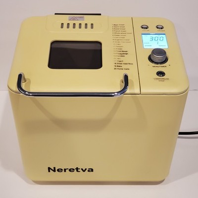 Neretva PE8866YE Automatic Two Pound Bread Maker 20 Program Cream Yellow Tested
