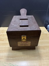VNTG Golden Oak Wood Shoe Shine And Polish Box With Accessories