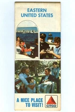 Vintage 1972 CITGO Gas Station EASTERN UNITED STATES Road MAP Cities Service Oil