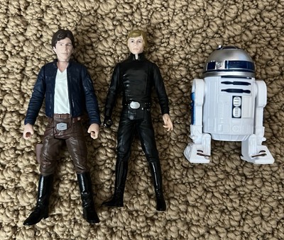 Star Wars Action Figures (Lot of 3)-Hans Solo, R2-D2, Luke Skywalker