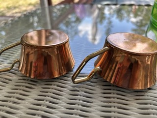 2 Vintage Copper Cups 1960's Copper Mussbach Metall Mid Century Tea Cups.