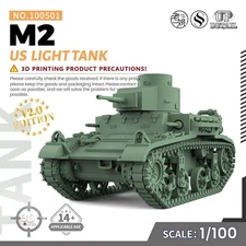 SSMODEL SS100501 1/100 15mm WarGaming Military Model Kit US M2 Light Tank