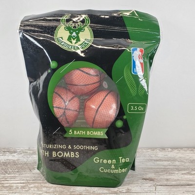 Bath Bombs Green Tea & Cucumber Moisturizing 5 pack 3.5 oz Milwaukee Bucks NBA