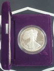 1990 US Proof American Silver Eagle - 1 oz .999 Fine Silver FELT-BOX