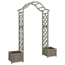 Solid Firwood Garden Pergola with Planter Outdoor Pergola Brown/Grey vidaXL