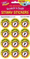 Trend Peppermint Candy Scratch N Sniff Dyno-Mint Retro Halloween Sticker T-83639