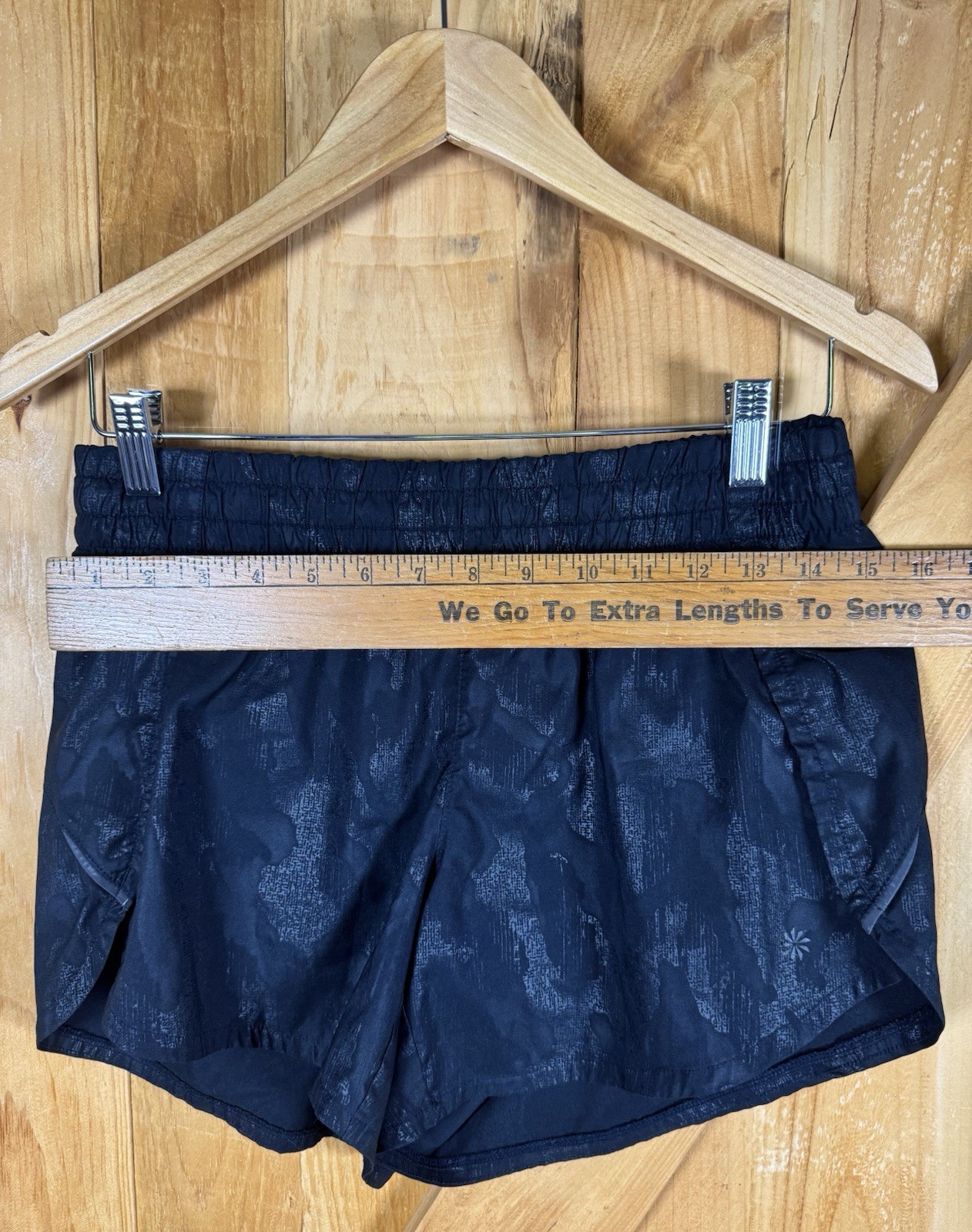 Athleta Women’s Black Patterned Lined Workout Sho… - image 4