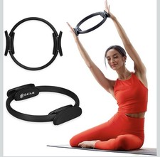 Pilates Ring Fitness Circle - Lightweight Durable Foam Padded Handles, Flexible