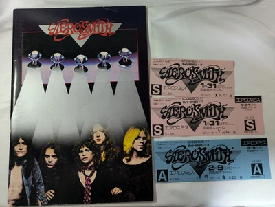 Aerosmith 1977 Japan Tour Concert Program 3 Ticket Stubs - Image 1 of 4