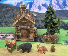 6Pc. Lighted Rustic Lodge Scene Item #20705