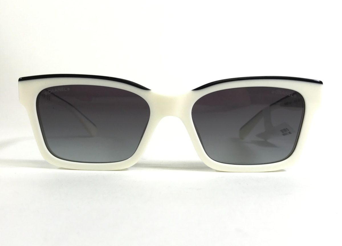 CHANEL White Cat-Eye Sunglasses with Purple Gradient Lenses 79577970.jpg main image 4