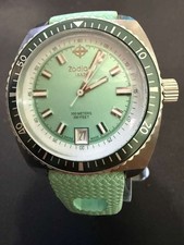 Rare Zodiac Seadragon ZO2246 Mint Green Dial Swiss Diver Watch Original Strap