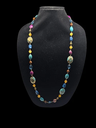 VETEMENTS Collana Perline Opera Lunga Glitz Colorata Multicolore Misure Assortite Perline 36"