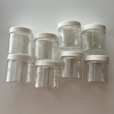 Clear Plastic Jars with White Lid 4 oz Lot of 8