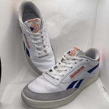 Reebok Club C Revenge Trainers - White / Vector Blue / Smash Orange Size 9 VGC