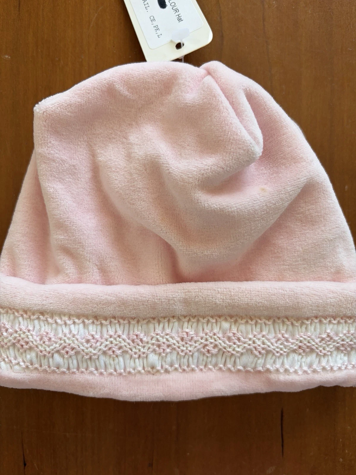 Kissy Kissy Premier NWT Pink/White Smocked Embroidered Hat-0-3Mos