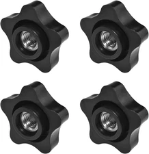 Aifeier ET 4 Pcs 5/16-18 Female Thread Knob Black Nylon 5 Star Shaped Head Clamp