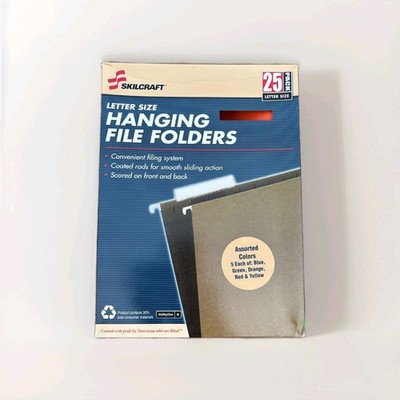 Skilcraft NSN3649498 Hanging File Folders Letter Size Green Box of 25