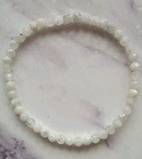Moonstone with gemstone small bead bracelet 4mm faceted beads 