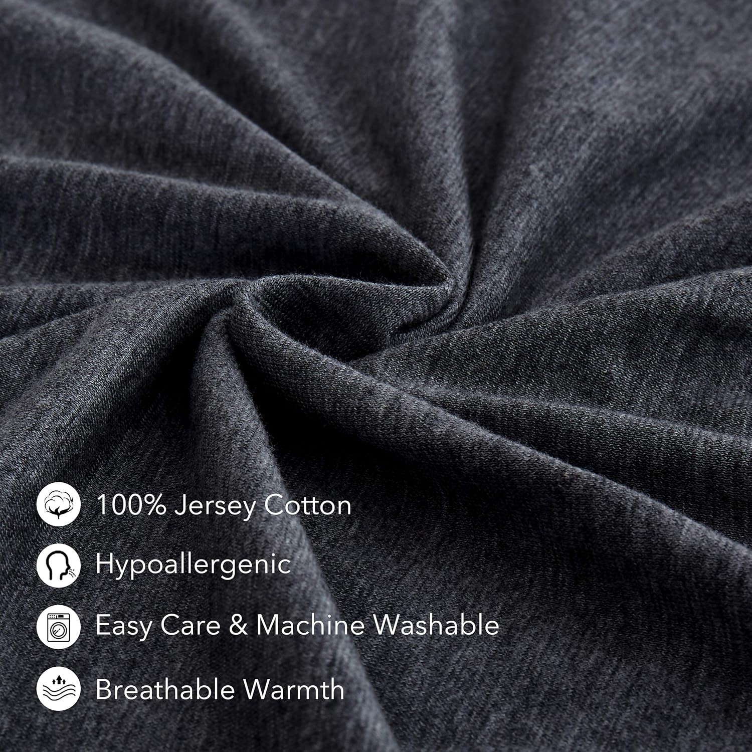 Oubonun 100% Jersey Cotton Body Pillow Cover 21"X54", Dark Grey 